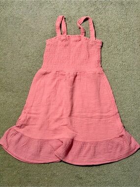 NWOT Girl’s Pink Gauze Sundress with Ruffle Hem - 14